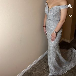 Crystal off shoulder Dress